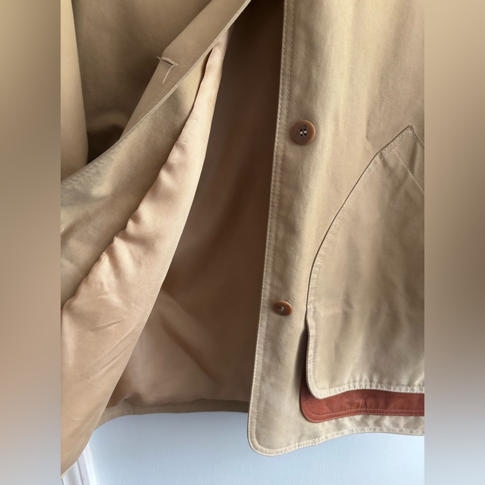 Vintage Burberrys’ canvas leather parka overcoat - Picture 3 of 16
